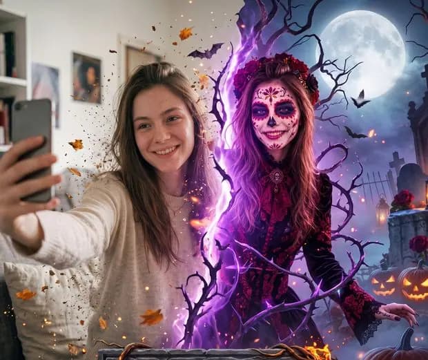 Transformation magique d’un selfie